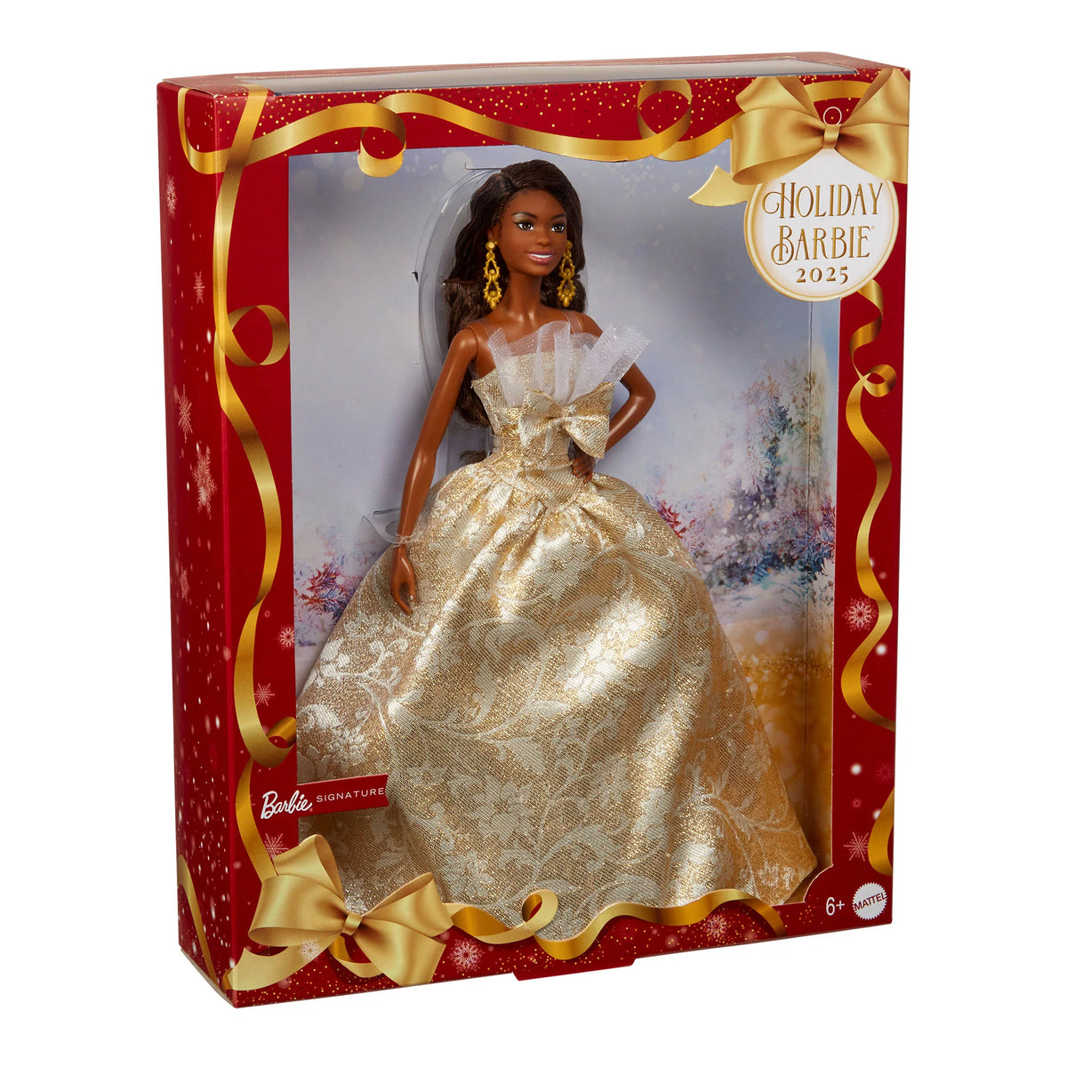 2025 Holiday Barbie Doll 4 Dark Hair with CoA - Mattel Creations - image 2
