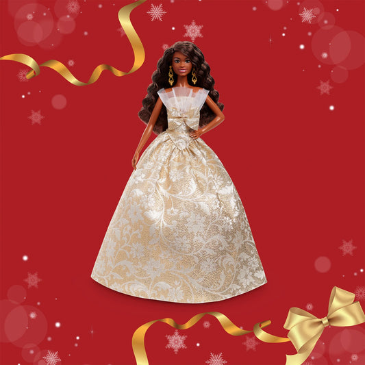 2025 Holiday Barbie Doll 4 Dark Hair with CoA - Mattel Creations