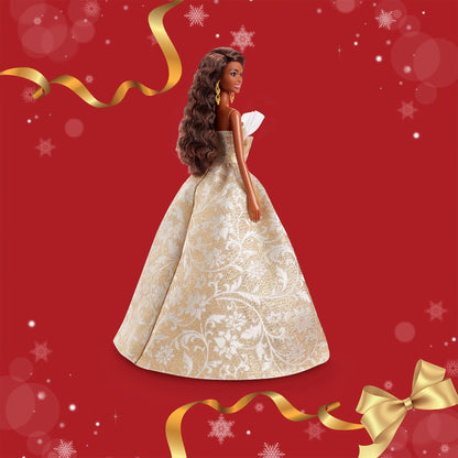 2025 Holiday Barbie Doll 4 Dark Hair with CoA - Mattel Creations - image 13