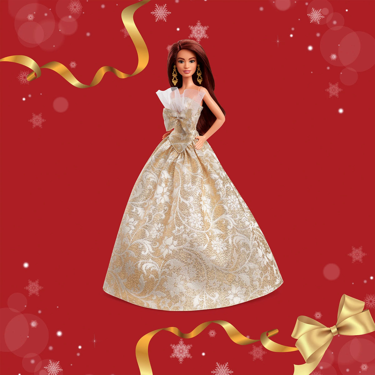 2025 Holiday Barbie Doll 3 - Brunette Hair with CoA - Mattel Creations